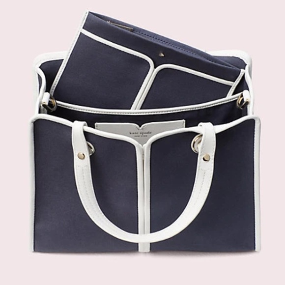 NWT❣️Kate Spade Sam Canvas Plunge Medium Satchel - Picture 3 of 5